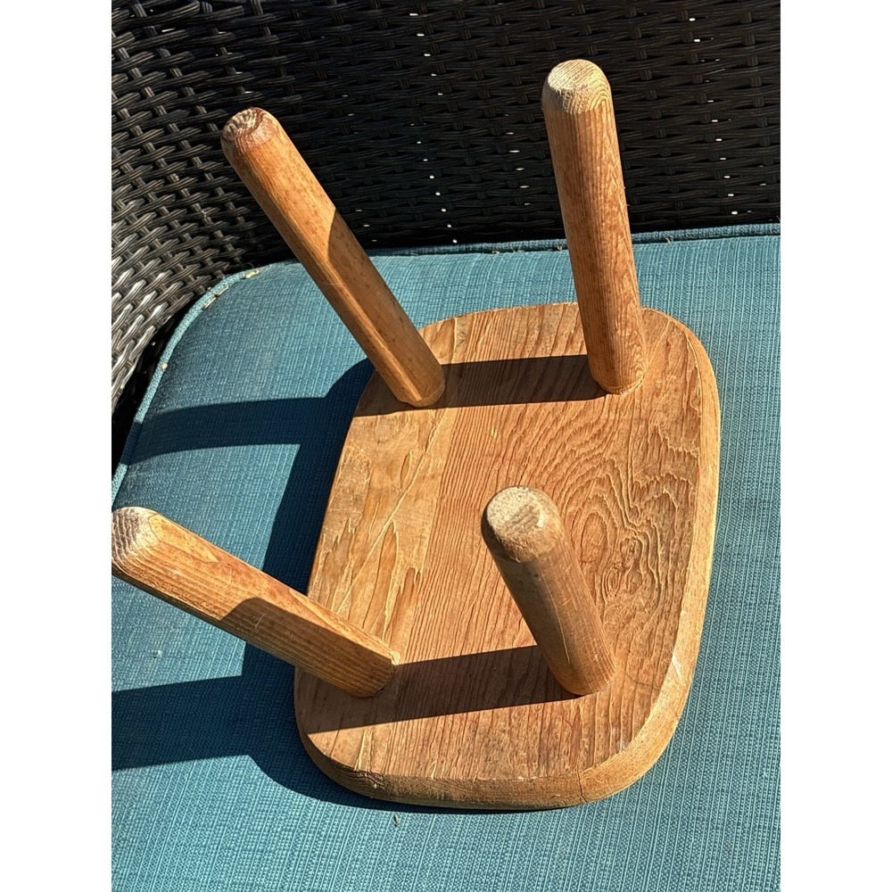 Vintage Natural Solid Wood Step Stool Plant Stand Foot Stool MCM Minialmalist - Picture 4 of 7